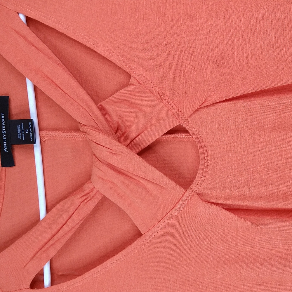 Women Orange Cut Out Top Size: 12 - Picture 3 of 3